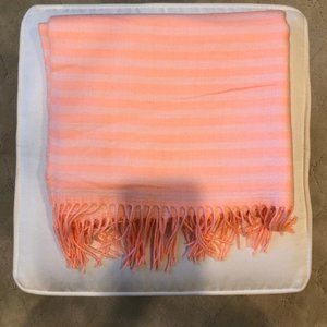 Women's Coral Striped Blanket Scarf